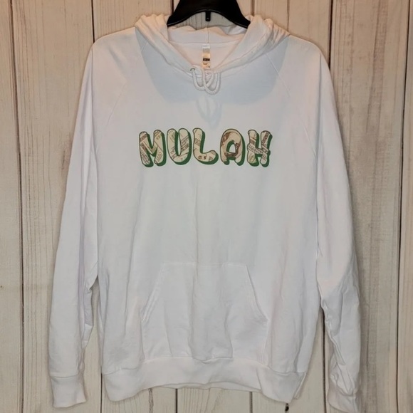 California Fleece by American Apparel Mens White Hoodie $ 'MULAH' Size XL - NEW - Picture 2 of 8